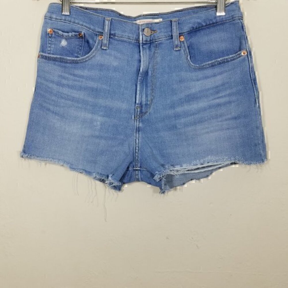 Levi's High Rise Raw Hem Jean Shorts Size 31
